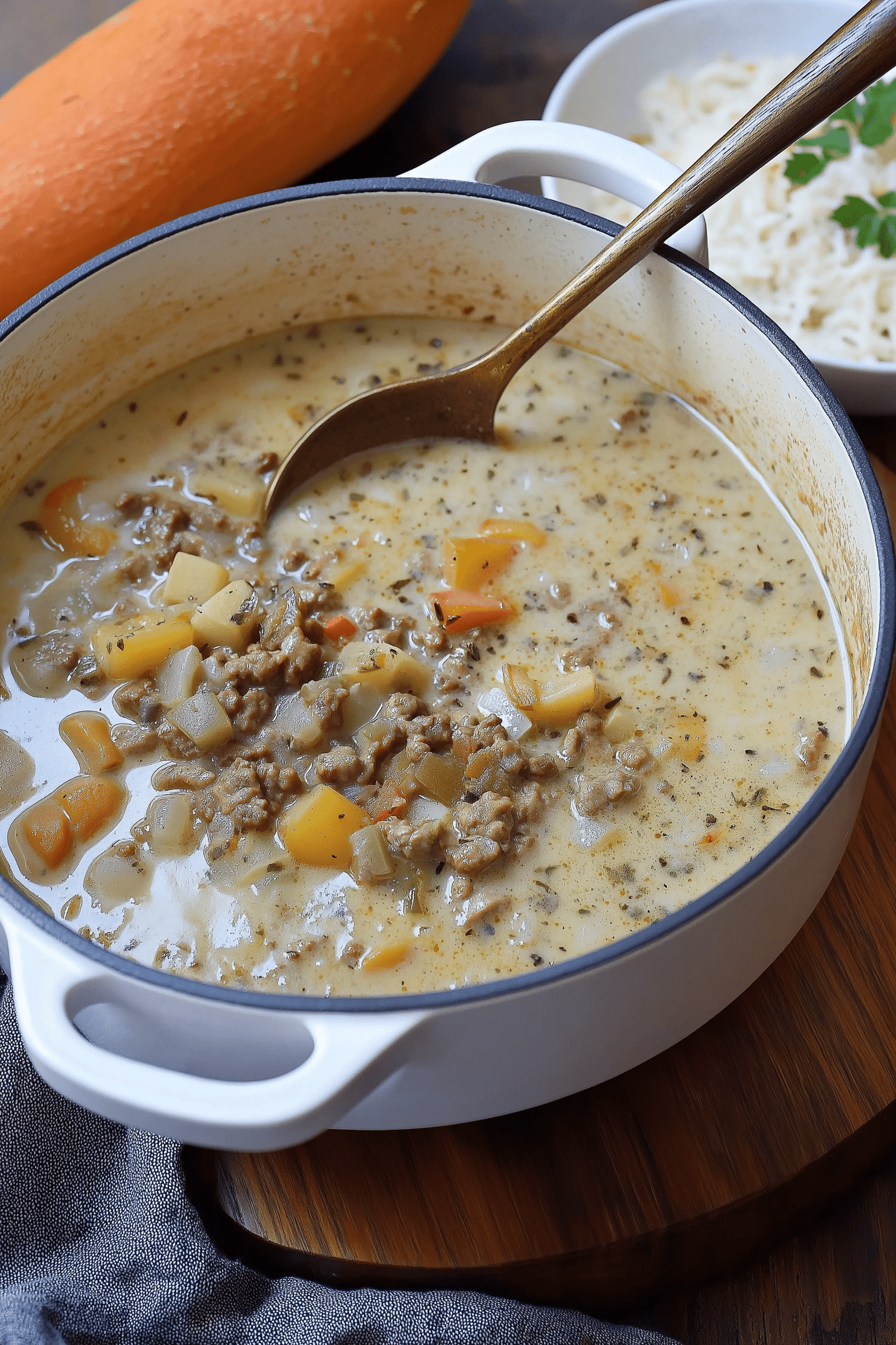 Cheesy Hamburger Potato Soup