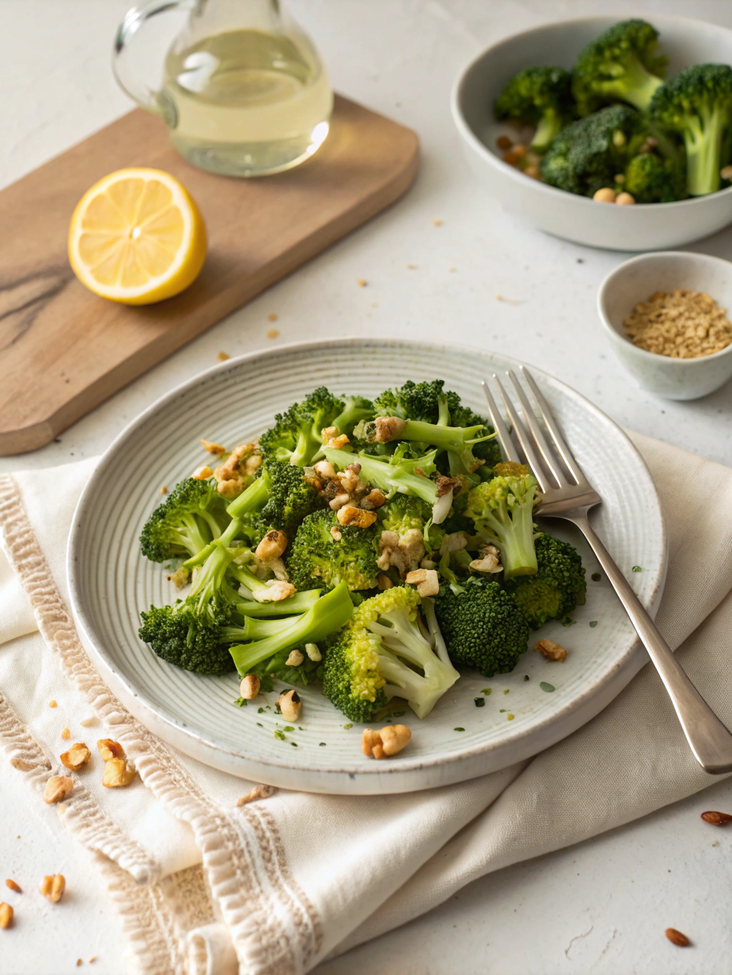 Broccoli Lemon Salad serving suggestion