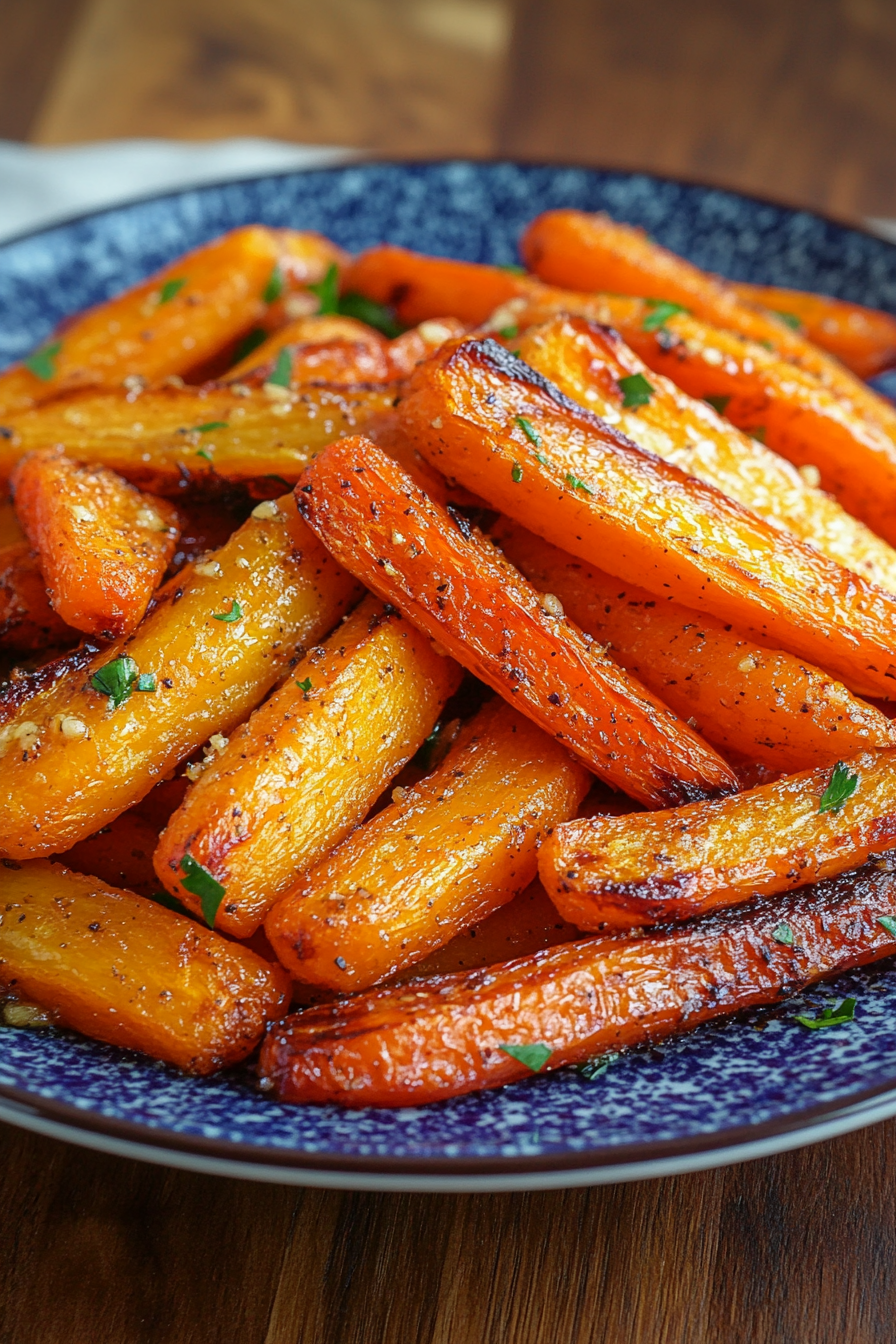 Garlic Butter Roasted Carrots Final Dish Presentation