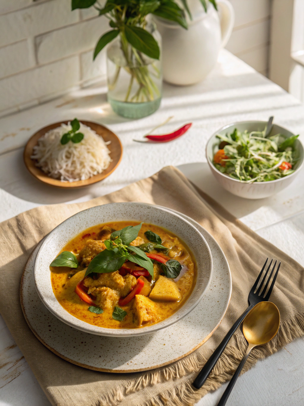 Thai Yellow Curry Recipe serving suggestion